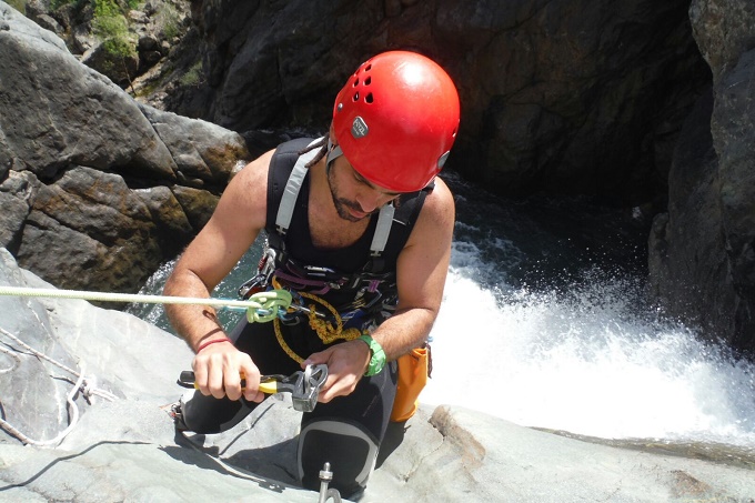 What is the basic equipment for canyoning and what is its main function?